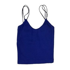 Blue Crop Too Tank Top